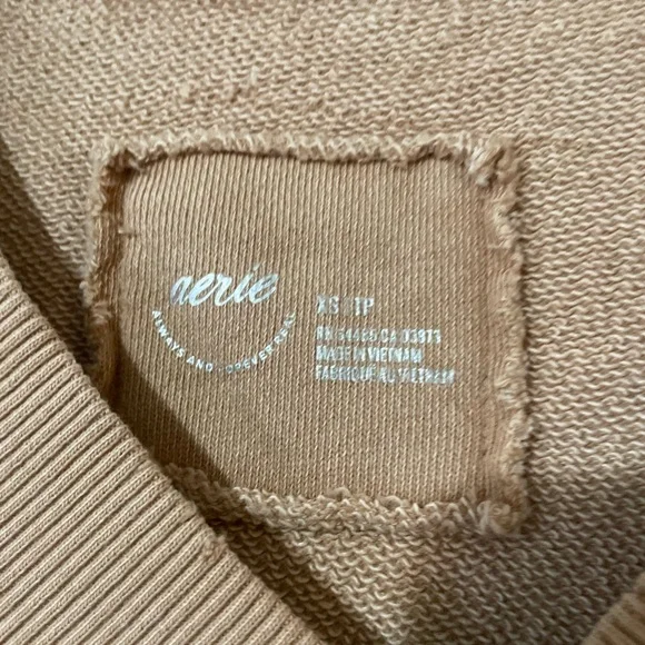 Aerie Women's Brown V-Neck Sweatshirt - Picture 2 of 3